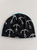 Tvåsidig Barnmössa – blå Melerad & Anchor Print