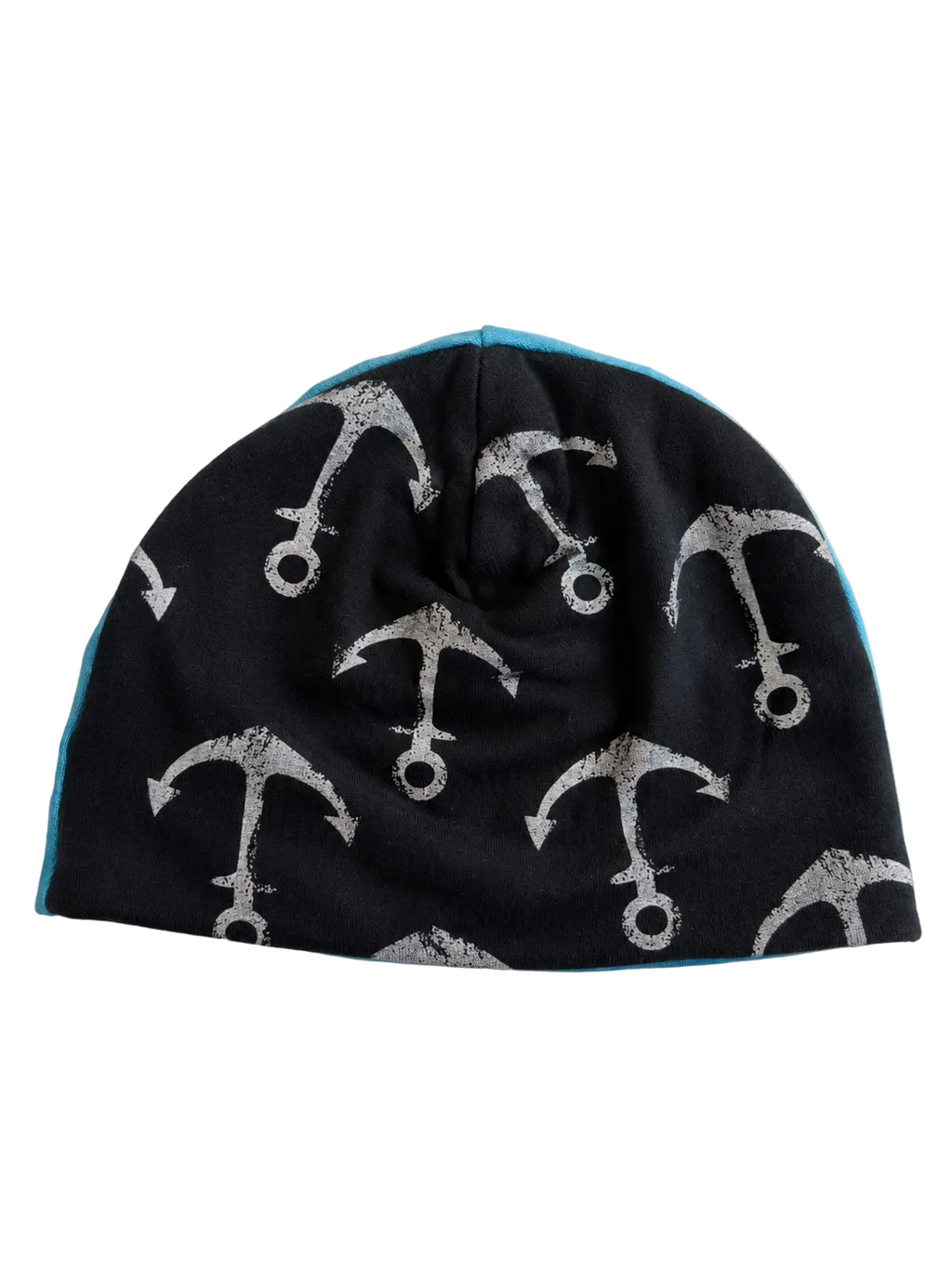 Tvåsidig Barnmössa – blå Melerad & Anchor Print