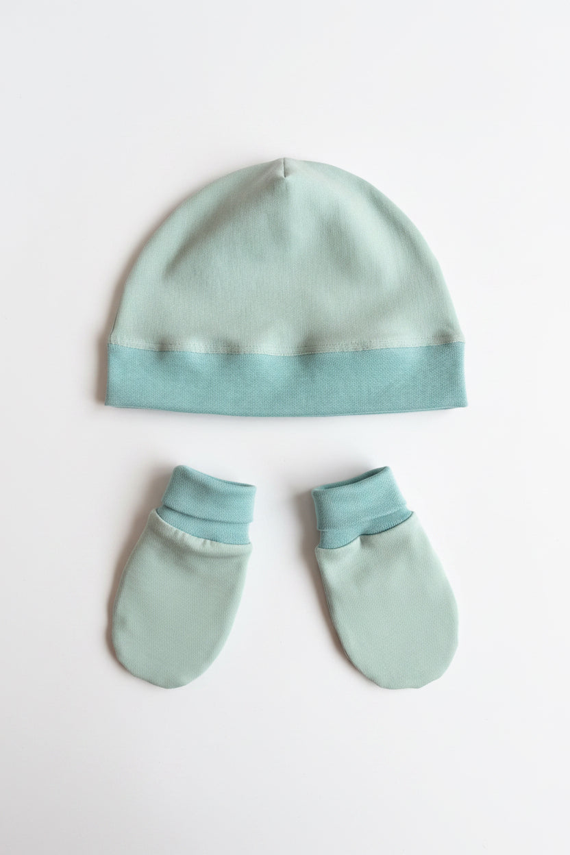 Mössa & Vantar – Mint/Aqua Melerad | 1 år