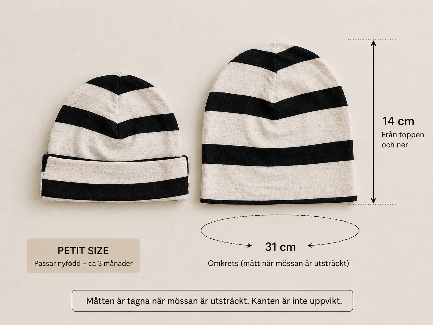 Babymössa – Off-white & Svart